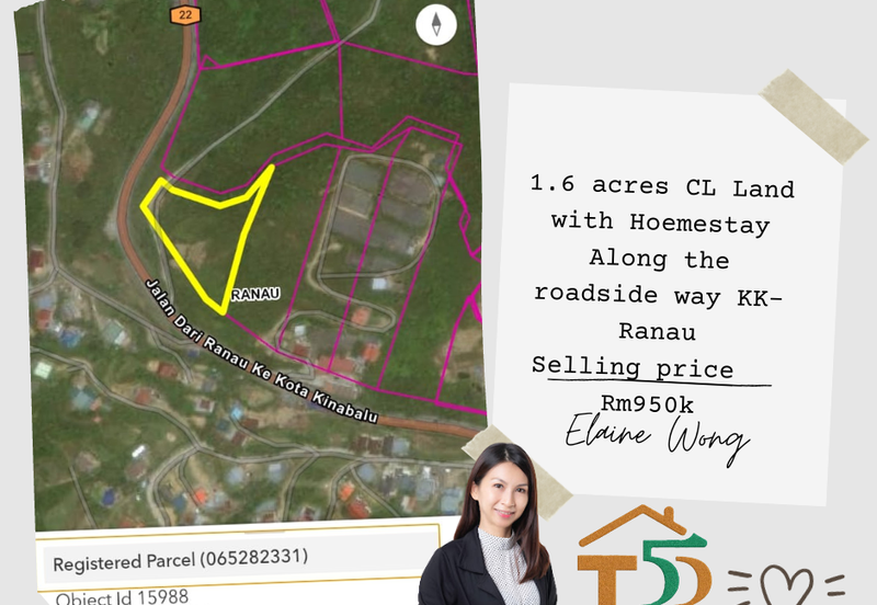 CL Land with Homestay | 1.6 acres | Roadside near Strawberry Garden Resort | Ranau