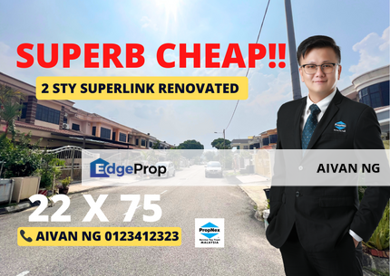 Taman Sungai Besi Indah Superlink @super cheap renovated facing north , Selangor, Seri Kembangan