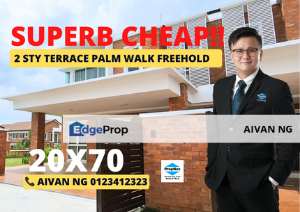 Palm walk bandar sungai long 2 Storey terrace house @superb cheap freehold good feng shui, Selangor, Bandar Sungai Long