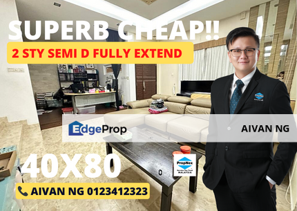 Ascara Residence Semi D @ Super Cheap Renovated Fully Extend, Selangor, Bandar Sungai Long