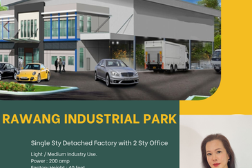Rawang Single Storey Detached Factory with 2 storey Office For Sale. Easy access to LATAR, GUTHRIE, NORTH SOUTH HIGHWAY.