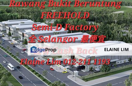 Rawang Bukit Beruntung FREEHOLD Semi-Detached Factory For Sale., Selangor, Rawang