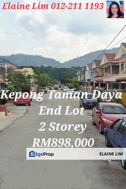 Rare End Lot ! Kepong Taman Daya Double Storey 22x75 near FRIM, Kepong Metropolitan Lake at MRR2, Selayang Hospital, Schools, Selayang Mall., Selangor, Kepong