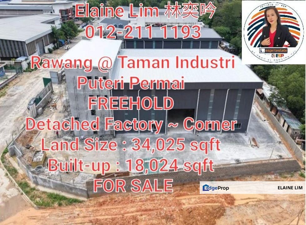 Freehold Detached Factory @ Taman Industri Puteri Permai, Rawang | 34,025 sqft Land | FOR SALE, Selangor, Rawang