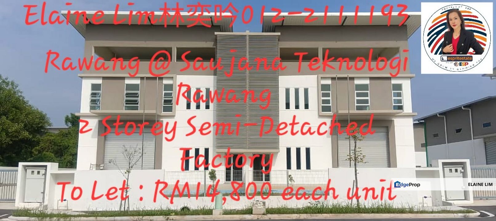 Rawang万挠 @ Saujana Teknologi Rawang 工业区 | 三层, 半独立式工厂 | 宽敞实用 · 地段优越 | 租金 RM14,800, Selangor, Rawang