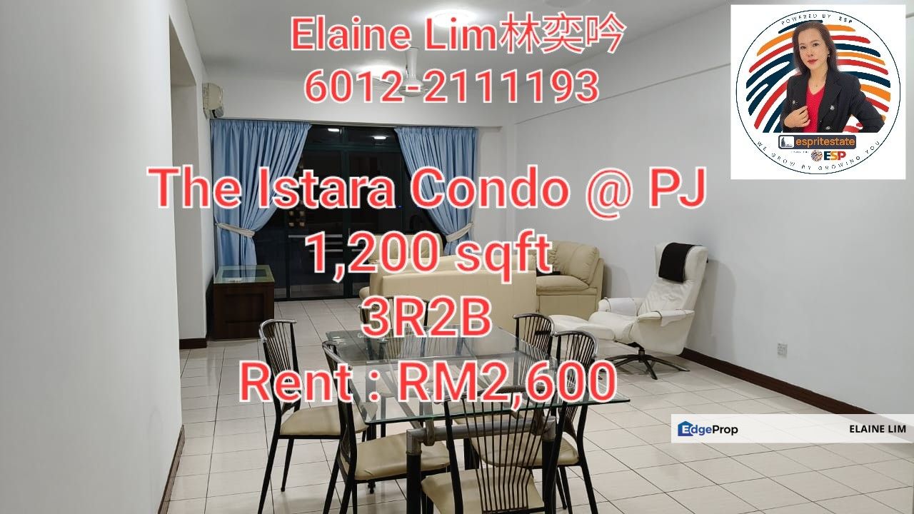 Strategic PJ Condo for Rent @ The Istara | 1,200 sqft | 3R2B | Near Tun Hussein Onn Eye Hospital | Only RM2,600, Selangor, Petaling Jaya