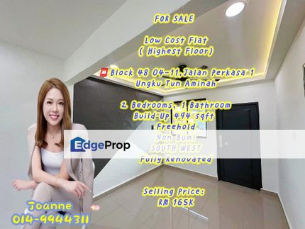 Low Cost Flat (Highest Floor) @  Block 48-04-11, Jalan Perkasa 1,Taman Ungku Tun Aminah, Skudai, Selesa Jaya, Sutera,  Bukit Gemilang , Johor, Johor Bahru