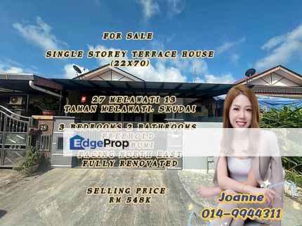Single Storey Terrace @ 27 Jalan Melawati 13, Taman Melawati, Skudai Johor. Selesa Jaya, Mutiara Rini, Skudai Baru, Johor, Skudai