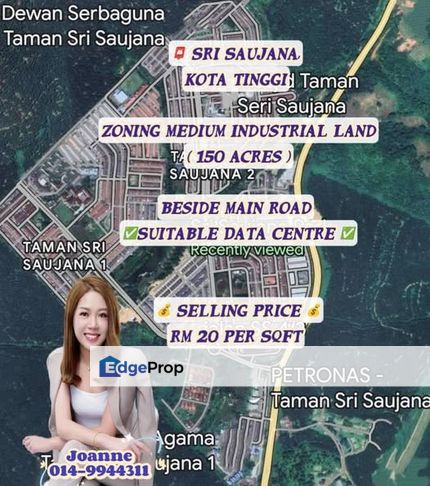 150 Acres Medium Industrial Land @ Jalan Kota Tinggi, Next to Taman Sri Saujana, Johor, Johor, Kota Tinggi