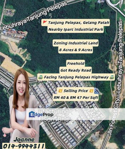 8 & 9 Acres Zoning Industrial Land @ Tanjung Pelepas, Gelang Patah, Near Iparc Industrial Park, PTP, Forest City, Iskandar Puteri, Johor, Gelang Patah
