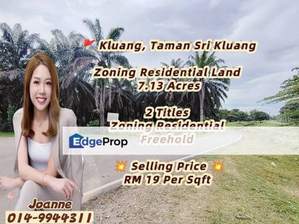 7.13 Acres Zoning Residential Land @ Taman Sri Kluang, Kluang, Johor, Johor, Kluang