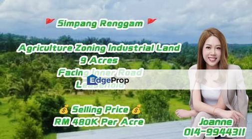  9 Acres Agriculture Zoning Industrial Land @ Simpang Renggam, Johor, Johor, Kluang