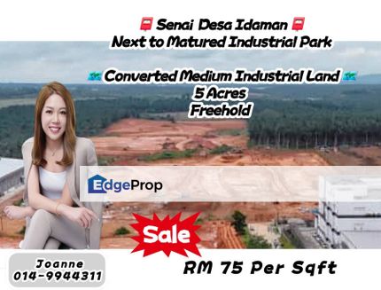 5 Acres Converted Medium Industrial Land @ Desa Idaman, Senai. Johor. Next to SA 88 & IOI Industrial Park, Electronic Factories, Johor, Senai