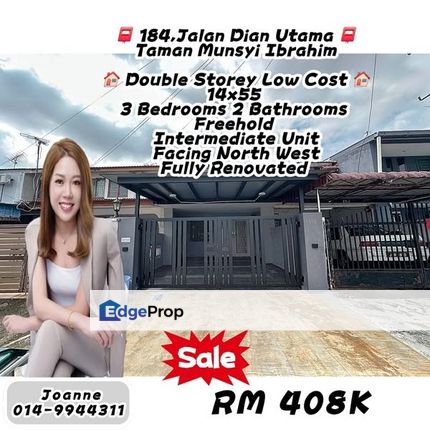 Double Storey Low Cost @ 184 Jalan Dian Utama, Taman Munsyi Ibrahim, Johor Bahru, Tmn Johor, Dahlia, Cempaka, Bkit Mewah, Tampoi Indah, Johor, Skudai