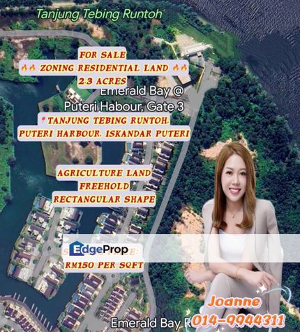 2.3 Acres Zoning Residential, Agriculture Land - Tanjung Tebing Runtoh, Iskandar Puteri, Johor, Johor, 