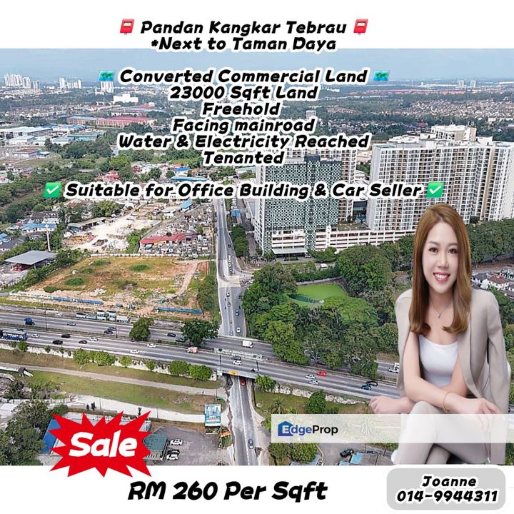 Converted Commercial Land @ Pandan, Kangkar Tebrau, Johor Bahru. Next to Taman Daya, Kawasan Perindustrian Sri Purnama, Pasir Gudang Highway, Johor, Johor Bahru
