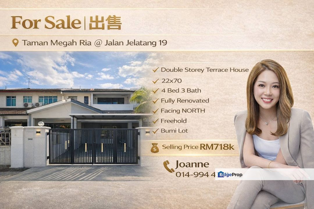 Large Double Storey Terrace House @ Jalan Jelatang 19, Taman Megah Ria, Masai Johor. Near Kota Puteri, Tmn Rinting, Seri Alam, Permas Jaya, Johor, Masai