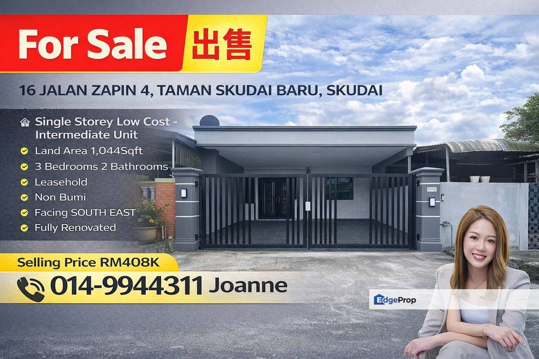 Single Storey Low Cost House @ 16 Jalan Zapin 4, Taman Skudai Baru, Skudai Johor. Near Taman Universiti, Sutera, Mutiara Rini, Johor, Skudai