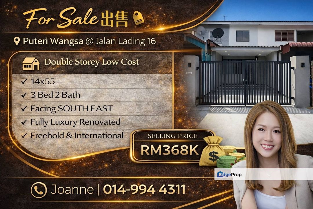 Double Storey Low Cost @ Jalan Lading 16, Taman Puteri Wangsa, Ulu Tiram, Johor. Desa Jaya, Pelangi Indah, Bukit Jaya, Johor, Ulu Tiram