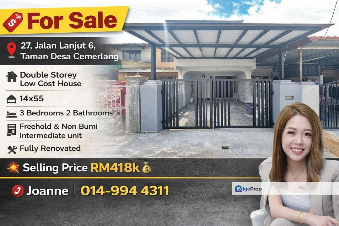 Double Storey Low Cost @ 27 Jalan Lanjut 6, Taman Desa Cemerlang Ulu Tiram. Near Johor Jaya, Ehsan Jaya, Desa Jaya, Puteri Wangsa, Johor, Ulu Tiram