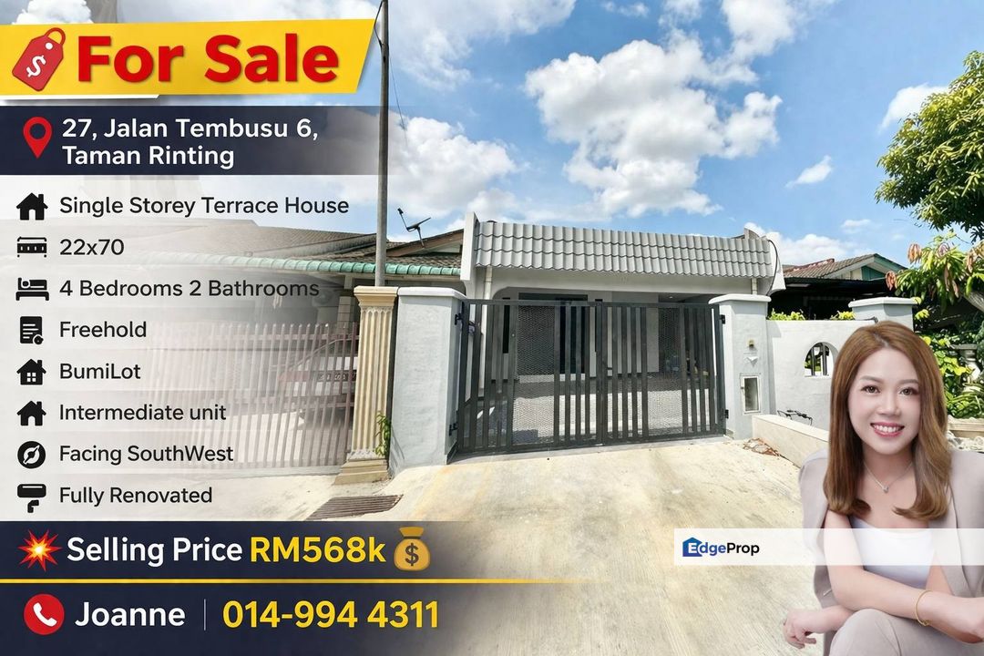 Single Storey Terrace House @ 27 Jalan Tembusu , Taman Rinting, Masai Johor. Near Megah Ria, Seri Alam, Permas Jaya, Pasir Gudang, Johor, Masai