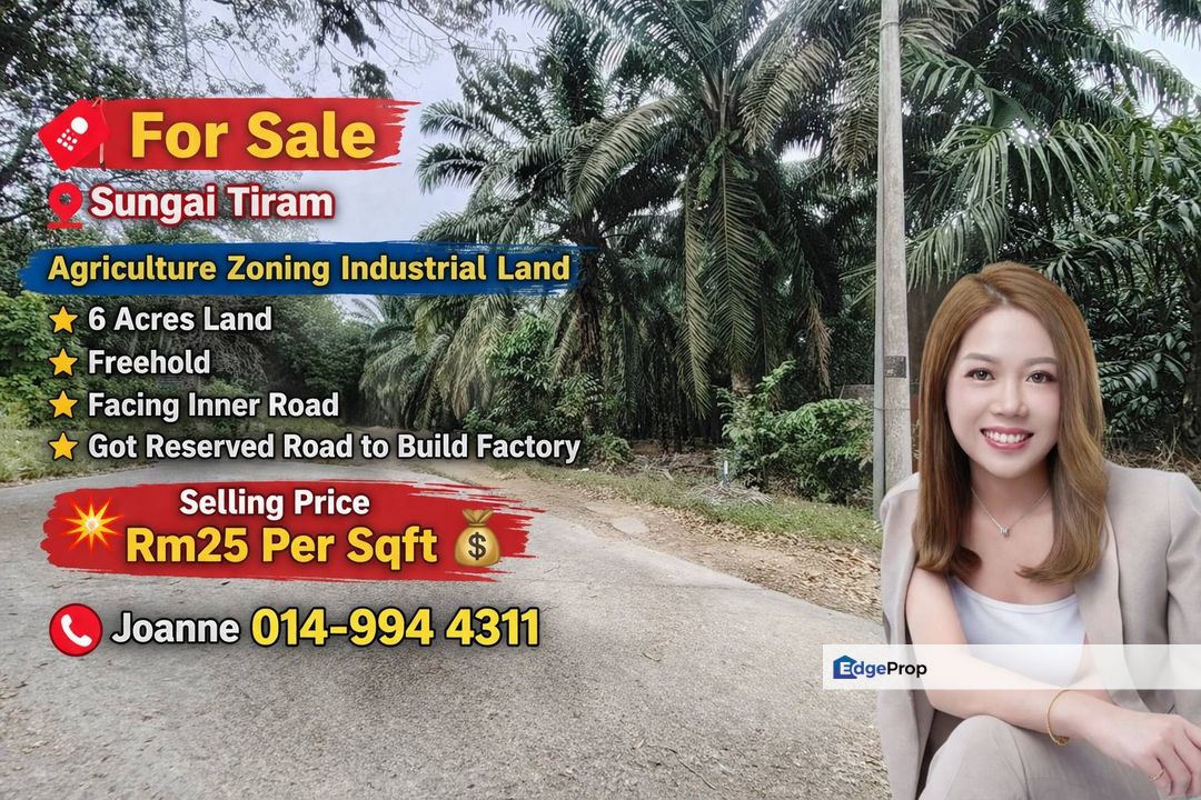 6 Acres Agriculture Zoning Industrial Land @ Sungai Tiram, Ulu Tiram, Johor , Johor, Ulu Tiram