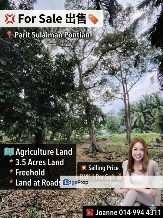 3.5 Acres Agriculture Land @ Parit Sulaiman, Pontian, Johor. Near Ayer Baloi, Johor, Pontian