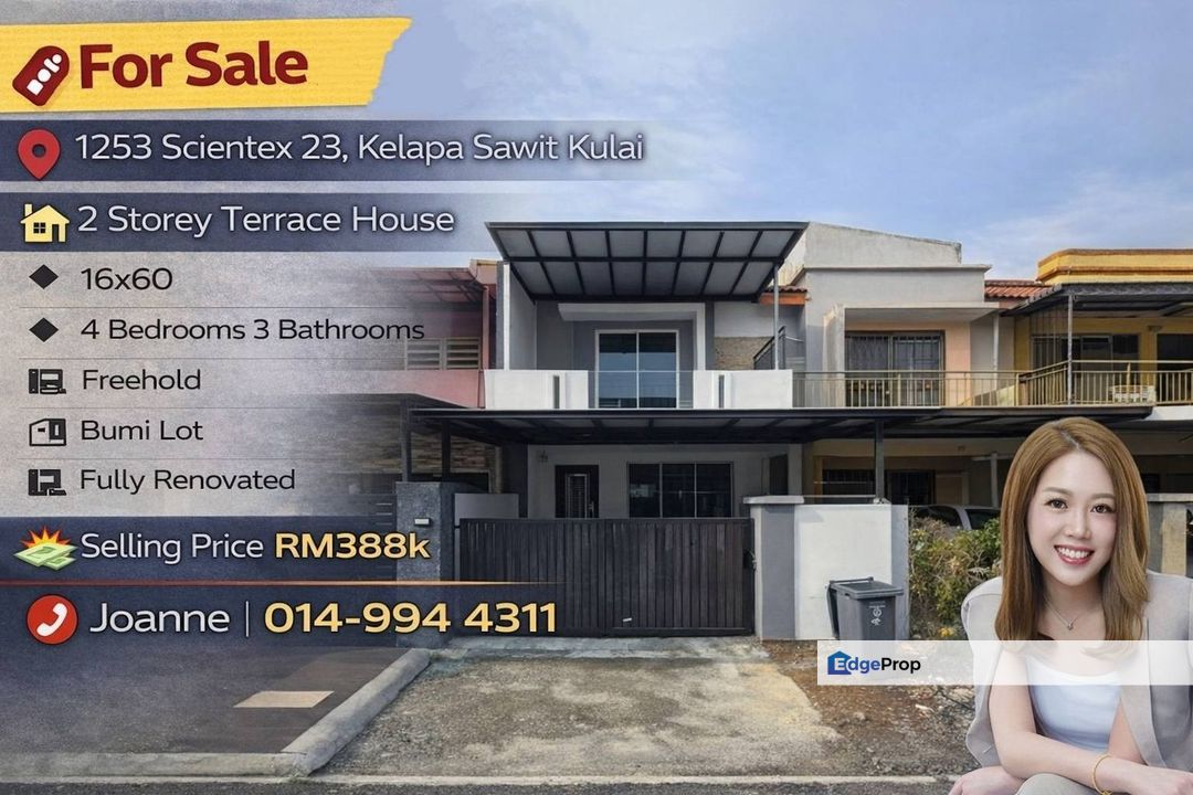 Double Storey Terrace House @ 1253 Jalan Scientex 23, Taman Scientex Kulai, Kulai Johor. Near Kelapa Sawit, Tmn Wawasan, Indahpura, Senai, Johor, Kulai