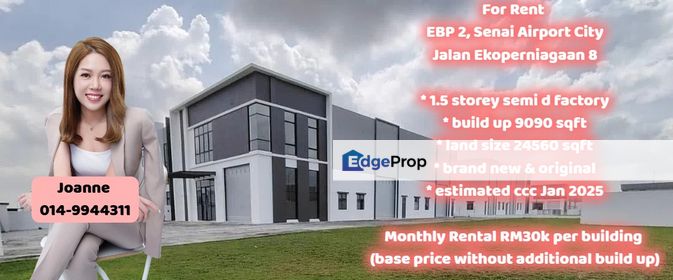 Eco Business Park Ebp 2 Senai Airport City Jalan Ekoperniagaan x, Johor, Senai