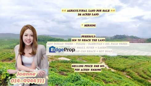 24 Acres Agricultural Land - Mersing, Johor, Taman Air Merah, Kota Tinggi, Jemaluang, Johor, Mersing