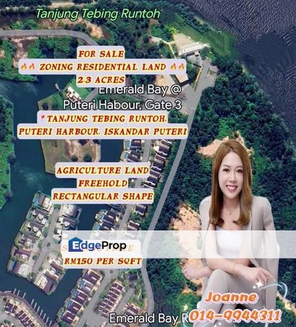 2.3 Acres Zoning Residential, Agriculture Land - Tanjung Tebing Runtoh, Iskandar Puteri, Johor, Johor, 