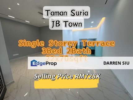 Taman Suria / Single Storey / 22x70st / 3Bed 2Bath, Johor, Johor Bahru