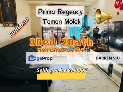 Prima Regency / Full Loan / 1050st / For Sales , Johor, Plentong