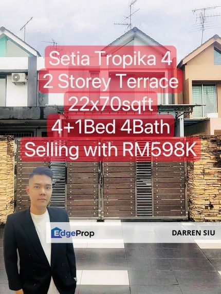 Setia Tropika / 2 Storey / 4+1Bed 3Bath / 22x70st , Johor, Setia Tropika