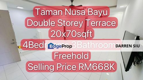 Taman Nusa Bayu / Double Storey Terrace / 20x70st , Johor, Nusajaya