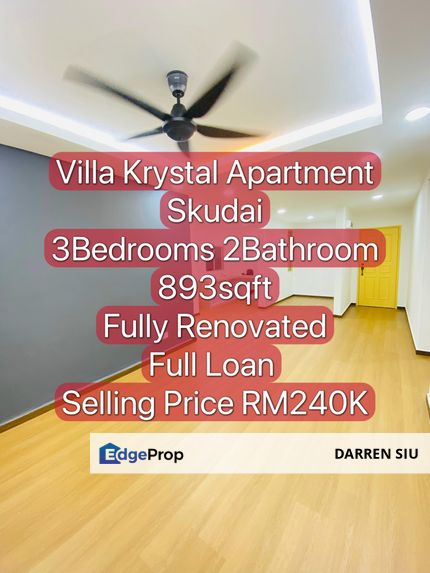 Full Loan / Skudai / Apartment / Fully Renovated, Johor, Skudai