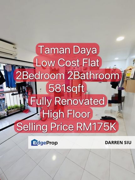 Taman Daya / Low Cost Flat / 2Bed2Bath / Fully Re, Johor, Johor Bahru