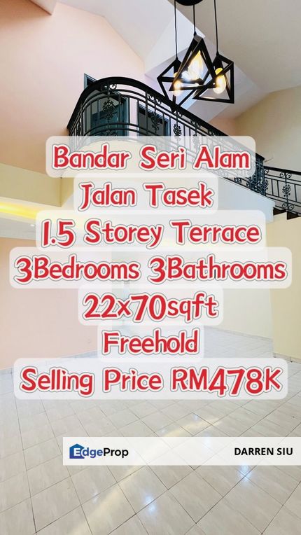 Bandar Seri Alam / 1.5 Storey Terrace / 3Bed3Bath, Johor, Johor Bahru