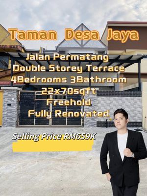 Taman Desa Jaya @ Double Storey Terrace for Sale @RM659,000 By DARREN ...