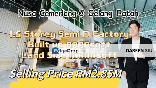 Nusa Cemerlang @ Gelang Patah 1.5 Storey Semi D Fa, Johor, Gelang Patah