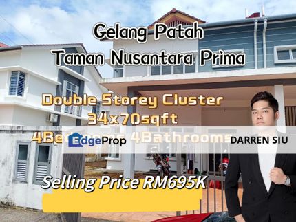 Gelang Patah / 2 Storey Cluster / 34x70st / 4Bed4B, Johor, Gelang Patah