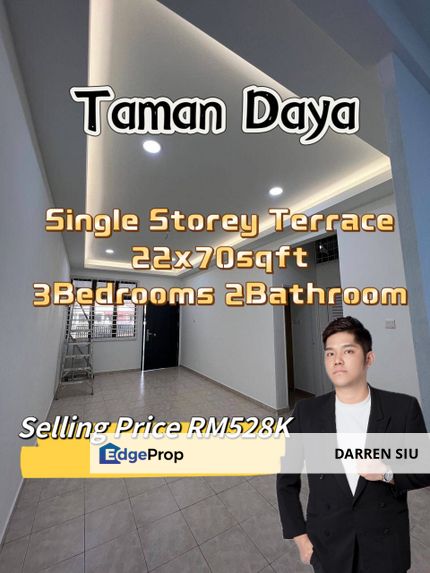 Taman Daya / 1 Storey / 22x70st / 3Bed 2Bath, Johor, Johor Bahru