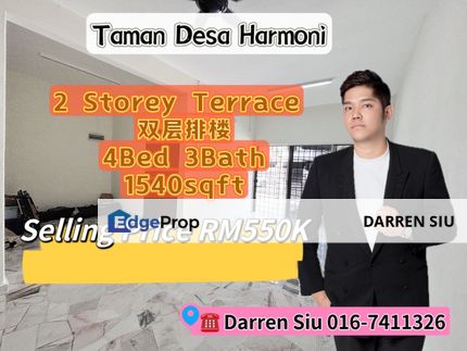 Taman Desa Harmoni / 双层排楼 / 22x70st / 4Bed 3Bath, Johor, Masai