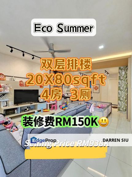 Eco Summer 2 Storey Terrace 20x80st 4Bed3Bath , Johor, Johor Bahru