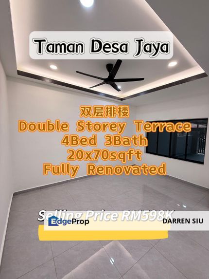 Taman Desa Jaya / 2 Storey / 4Bed 3Bath / 20x70st, Johor, Johor Bahru