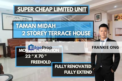 Super Cheap Limited Fully Renovated Double Storey Terrace House Cheras Taman Midah For Sale, Kuala Lumpur, Cheras