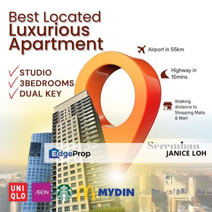 Seremban 2 first Serviced Apartments nearby shopping malls , Negeri Sembilan, Seremban