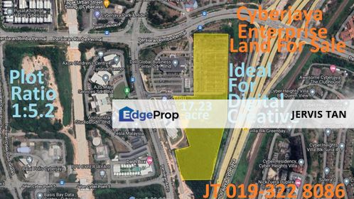 Cyberjaya Enterprise Land 17.23 Acre For Sale - For Digital Creative JV Development, Selangor, Cyberjaya