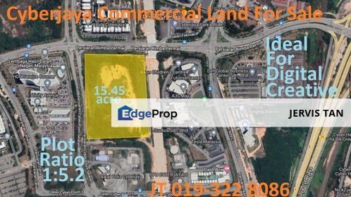 Cyberjaya Commercial Land 15.45 Acre For Sale - For Digital Creative JV Development, Selangor, Cyberjaya