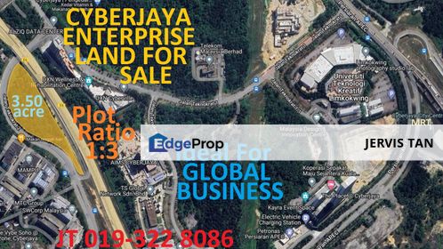 Cyberjaya Enterprise Land 3.50 Acre For Sale - For Global Business JV Development, Selangor, Cyberjaya